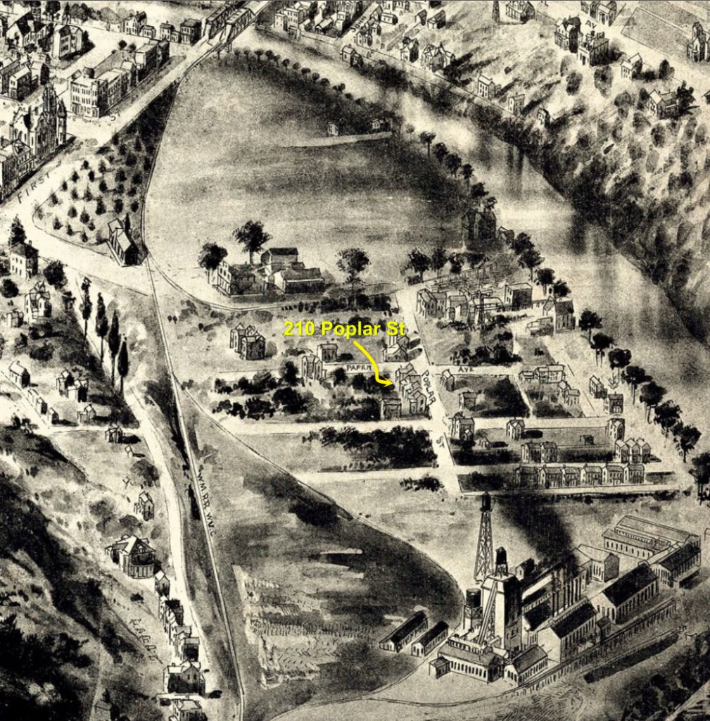 Crop from 1908 drawing of Parsons WV